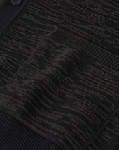 Plaited Texture Black Cashmere Cardigan