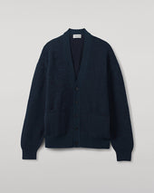 Plaited Texture Dark Green Cashmere Cardigan
