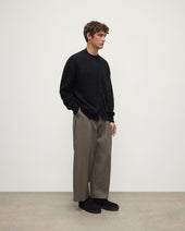 Plaited Texture Black Cashmere Cardigan