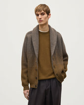 Pioneer Green Shawl Collar Cashmere Cardigan