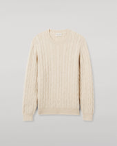 Calder Natural Cable Cashmere Jumper