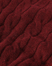 Calder Dark Red Cable Cashmere Jumper