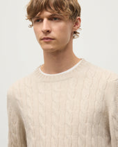 Calder Natural Cable Cashmere Jumper