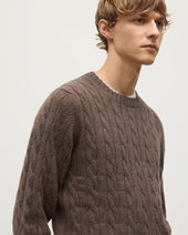 Calder Brown Cable Cashmere Jumper