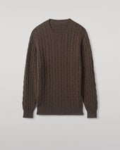 Calder Brown Cable Cashmere Jumper