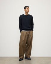 Calder Dark Blue Cable Cashmere Jumper