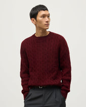 Calder Dark Red Cable Cashmere Jumper