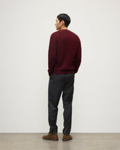 Calder Dark Red Cable Cashmere Jumper