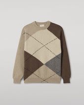 Monteith Natural Exploded Argyle Donegal Cashmere Jumper