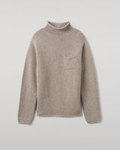 Brown Cashmere Turtleneck Jumper