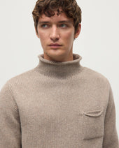 Brown Cashmere Turtleneck Jumper