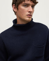 Dark Navy Cashmere Turtleneck Jumper