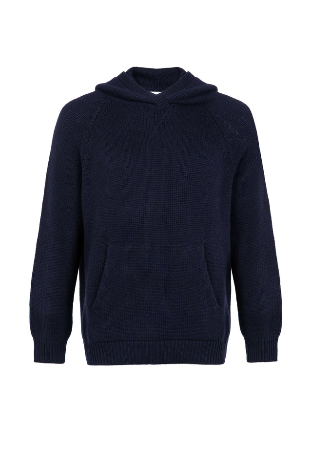 Men's Kangaroo Pocket Navy Cashmere Hoodie