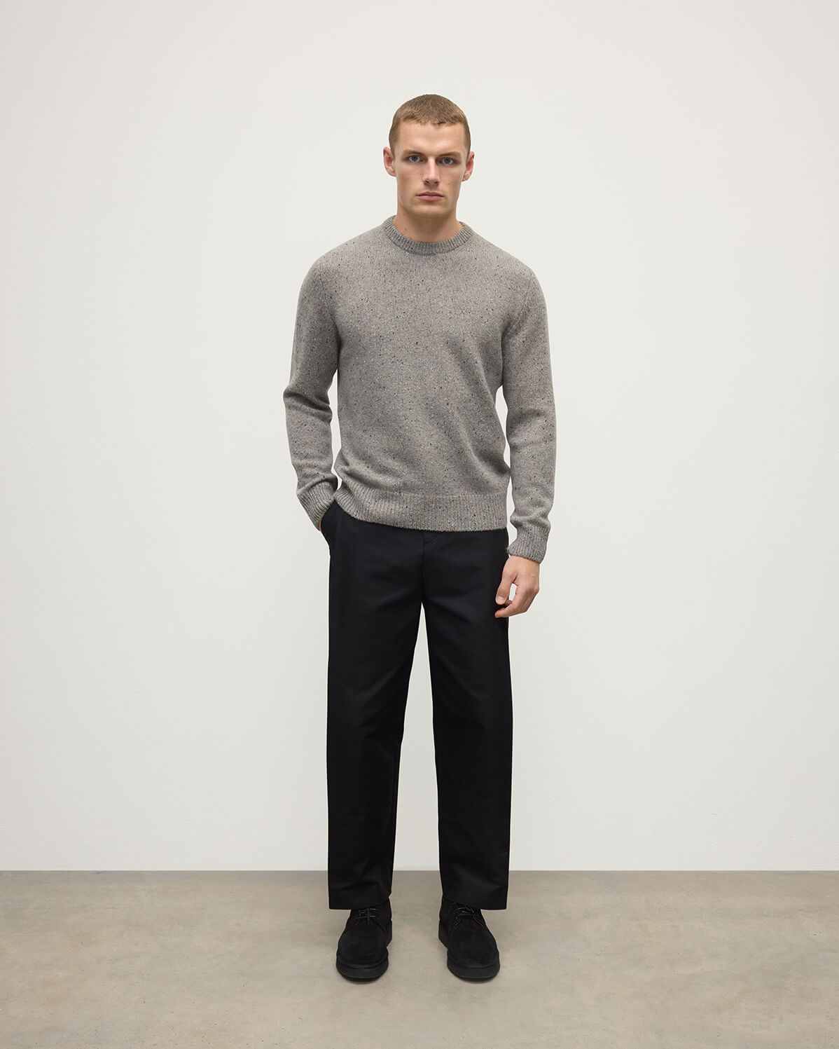 Grey Donegal Cashmere Marl Jumper