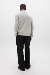 Donegal Ribbed Grey Zip Cardigan