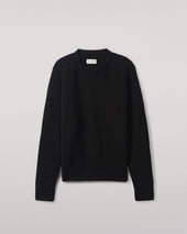 Ribbed Black Cashmere Jumper