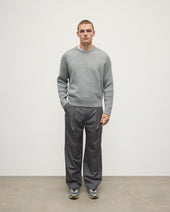 Ribbed Light Grey Cashmere Jumper