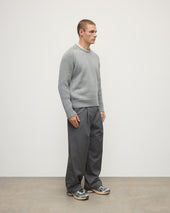 Ribbed Light Grey Cashmere Jumper