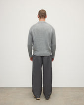 Ribbed Light Grey Cashmere Jumper