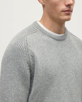 Ribbed Light Grey Cashmere Jumper