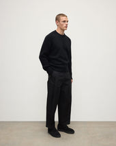 Ribbed Black Cashmere Jumper