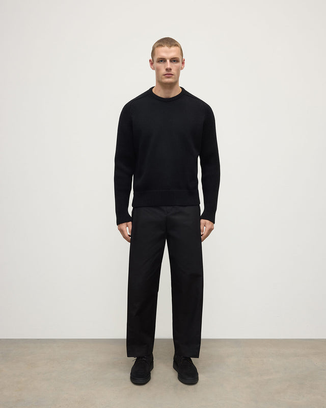 Ribbed Black Cashmere Jumper