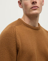 Ribbed Dark Camel Cashmere Jumper