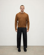 Ribbed Dark Camel Cashmere Jumper