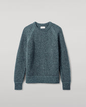 Ribbed Donegal Cashmere Blue Jumper