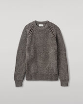 Ribbed Donegal Cashmere Grey Jumper