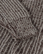 Ribbed Donegal Cashmere Grey Jumper