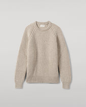 Ribbed Donegal Cashmere Cream Jumper