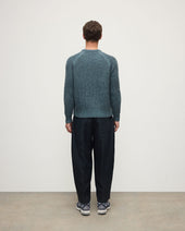 Ribbed Donegal Cashmere Blue Jumper