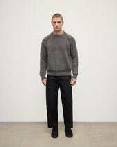 Ribbed Donegal Cashmere Grey Jumper