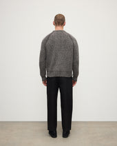 Ribbed Donegal Cashmere Grey Jumper