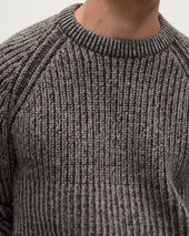 Ribbed Donegal Cashmere Grey Jumper