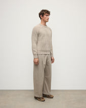 Ribbed Donegal Cashmere Cream Jumper