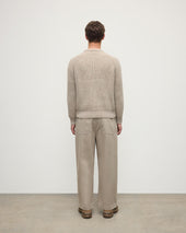 Ribbed Donegal Cashmere Cream Jumper