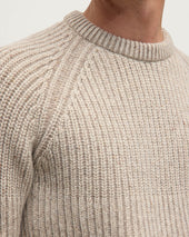 Ribbed Donegal Cashmere Cream Jumper