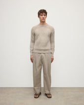 Ribbed Donegal Cashmere Cream Jumper