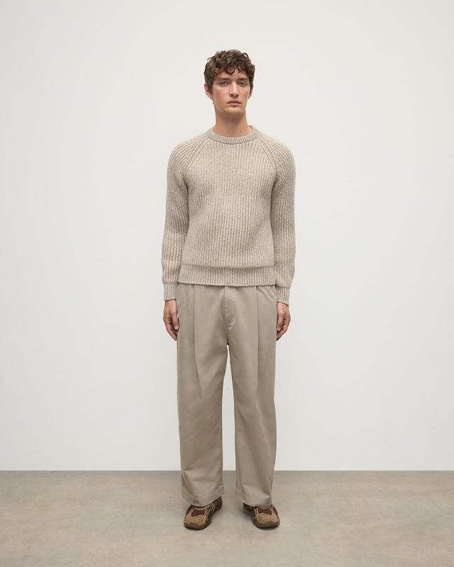 Ribbed Donegal Cashmere Cream Jumper