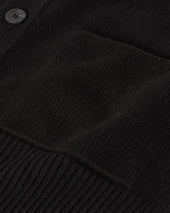 Ribbed Cashmere Black Cardigan