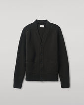 Ribbed Cashmere Dark Grey Cardigan