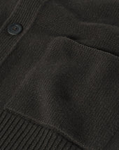 Ribbed Cashmere Dark Grey Cardigan