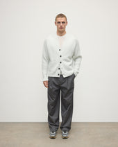 Ribbed Cashmere White Cardigan