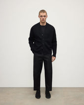 Ribbed Cashmere Black Cardigan
