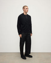 Ribbed Cashmere Black Cardigan