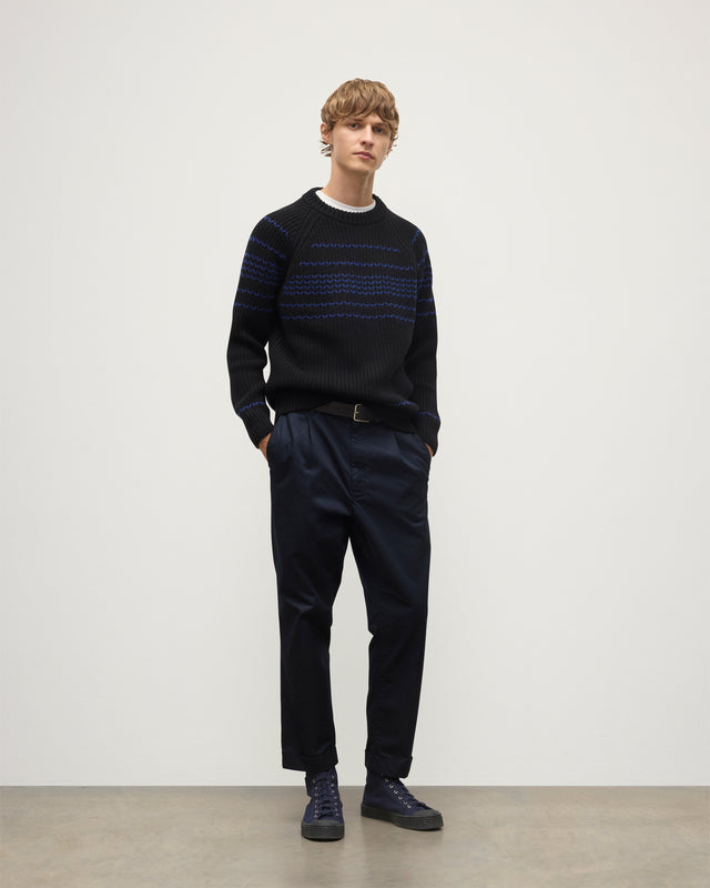 Summit Black & Blue Cashmere Jumper
