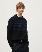 Summit Black & Blue Cashmere Jumper