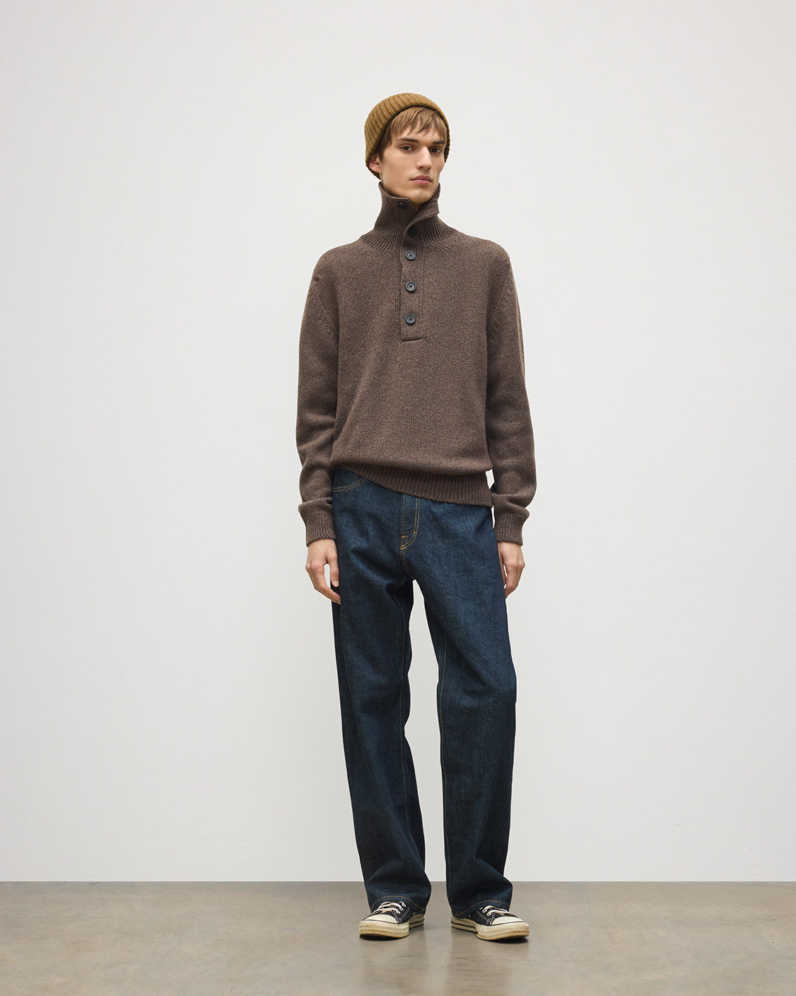 Douglas Button Neck Cashmere Jumper